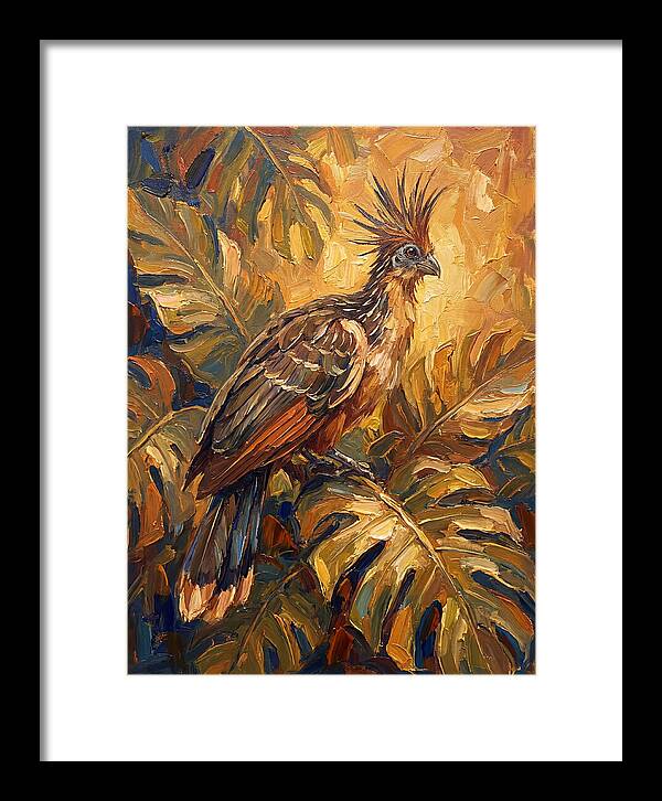 Hoatzin Among Tropical Foliage