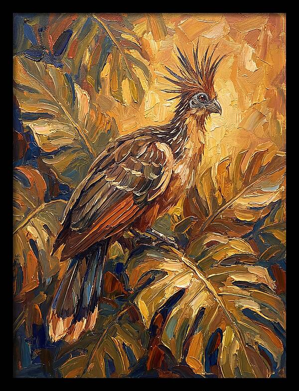 Hoatzin Among Tropical Foliage