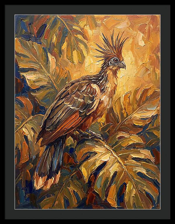Hoatzin Among Tropical Foliage