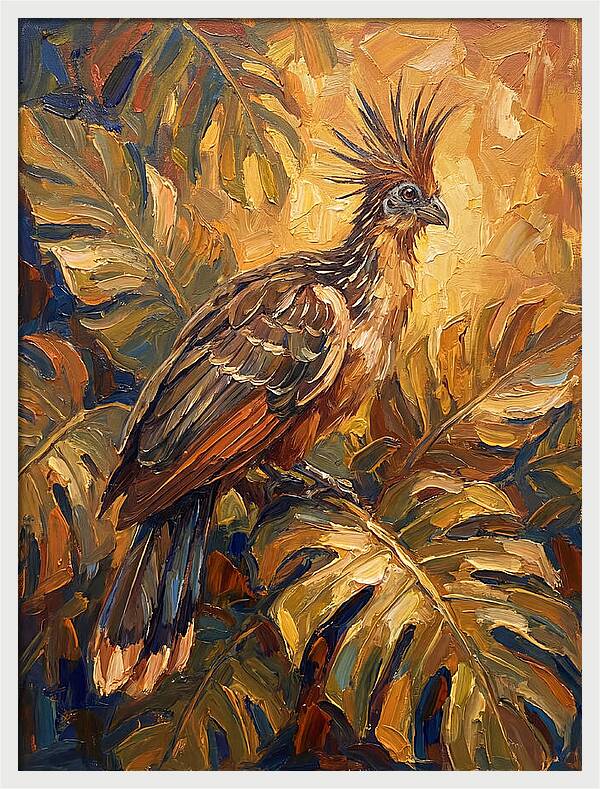 Hoatzin Among Tropical Foliage