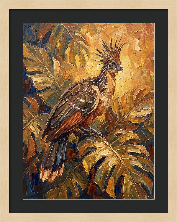 Hoatzin Among Tropical Foliage