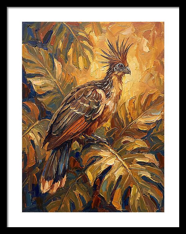 Hoatzin Among Tropical Foliage