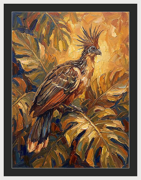 Hoatzin Among Tropical Foliage