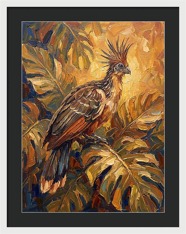 Hoatzin Among Tropical Foliage