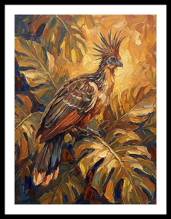 Hoatzin Among Tropical Foliage