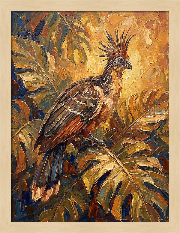 Hoatzin Among Tropical Foliage