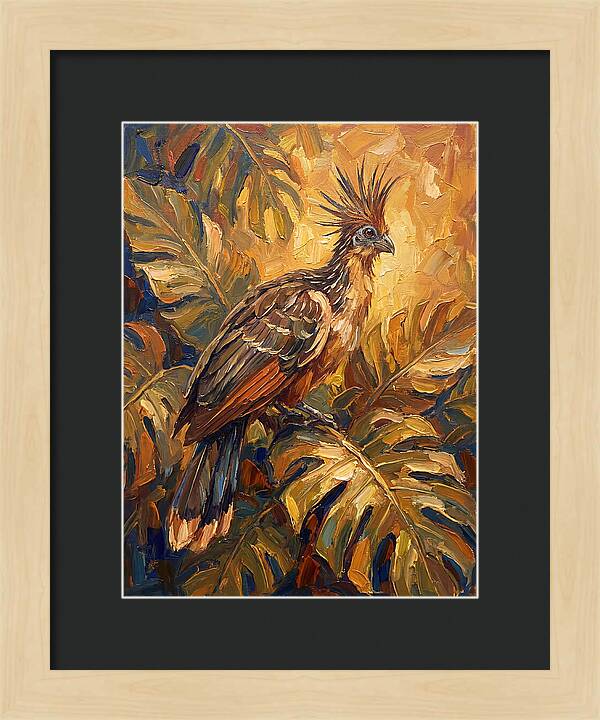 Hoatzin Among Tropical Foliage