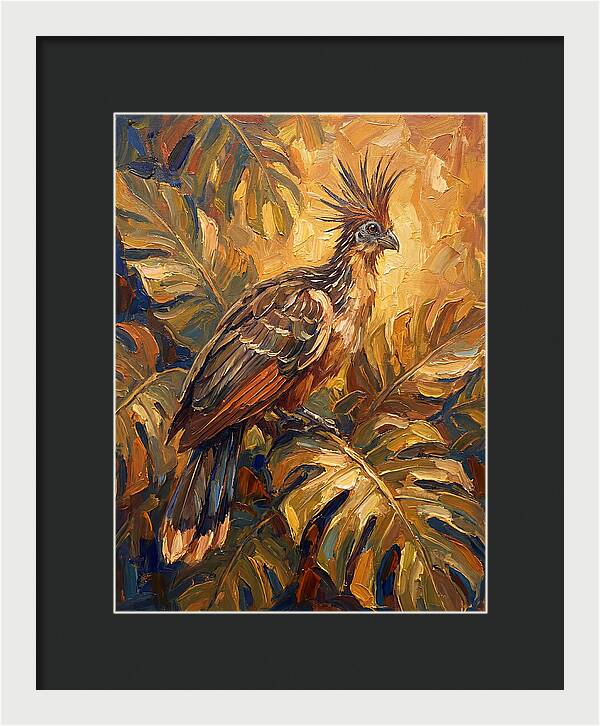 Hoatzin Among Tropical Foliage