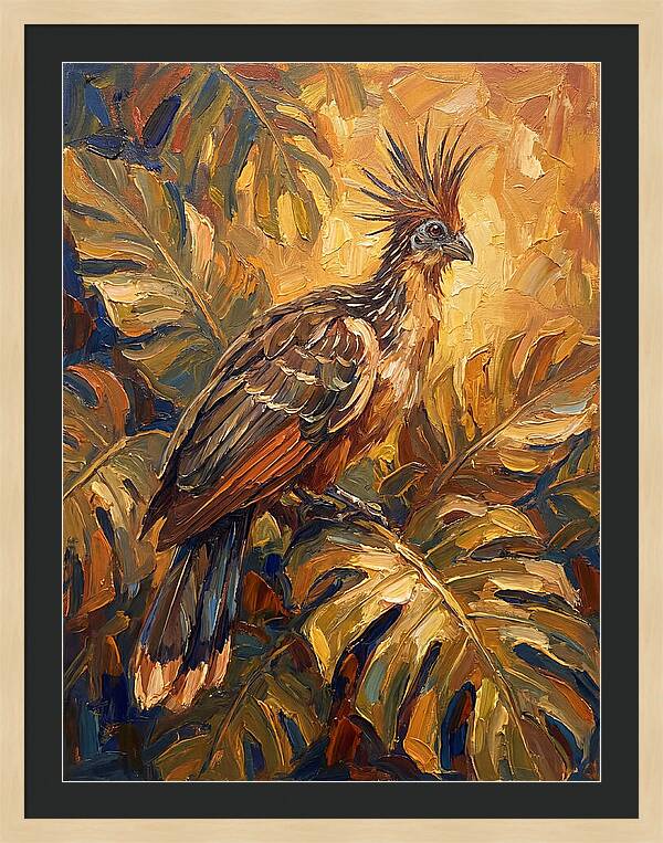 Hoatzin Among Tropical Foliage