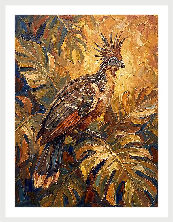 Hoatzin Among Tropical Foliage