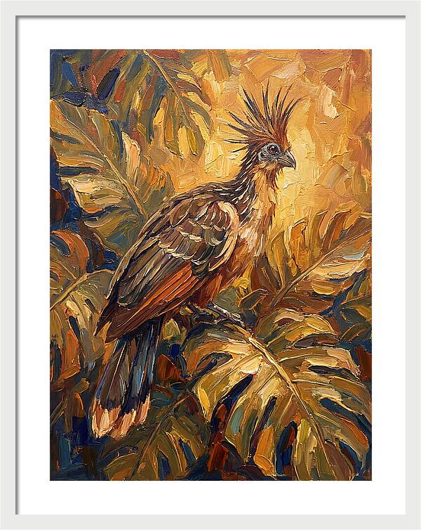 Hoatzin Among Tropical Foliage
