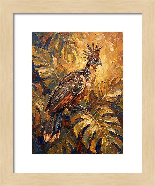 Hoatzin Among Tropical Foliage