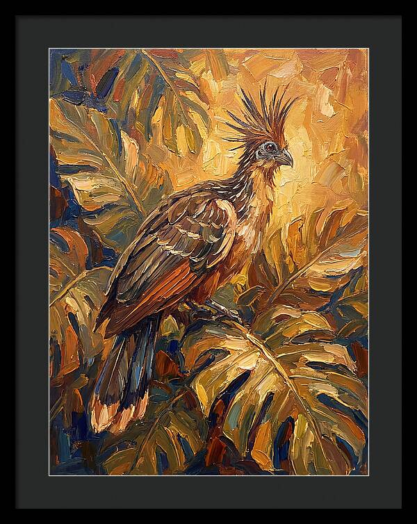Hoatzin Among Tropical Foliage