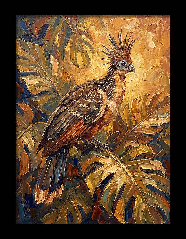 Hoatzin Among Tropical Foliage