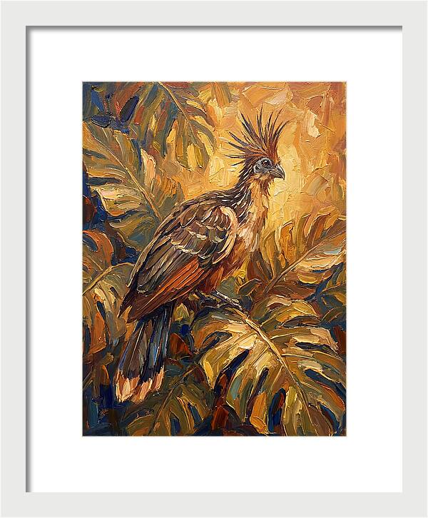 Hoatzin Among Tropical Foliage