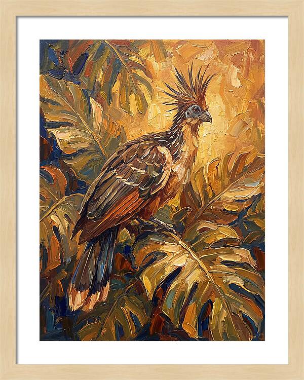 Hoatzin Among Tropical Foliage