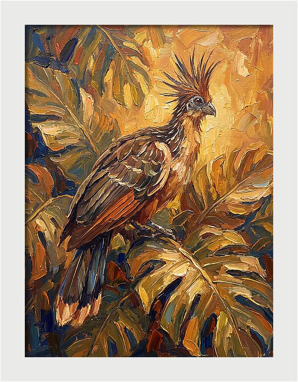 Hoatzin Among Tropical Foliage