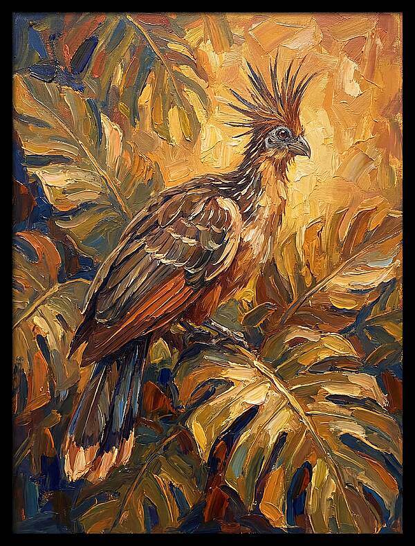 Hoatzin Among Tropical Foliage