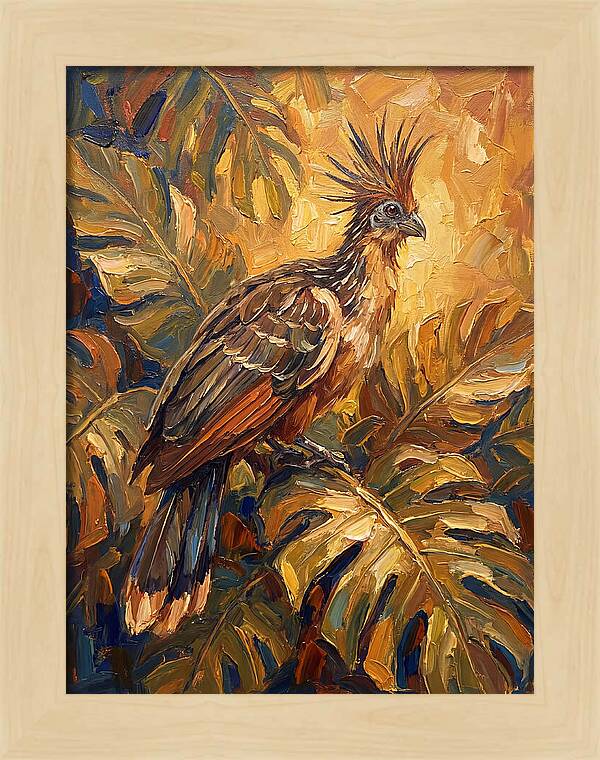 Hoatzin Among Tropical Foliage