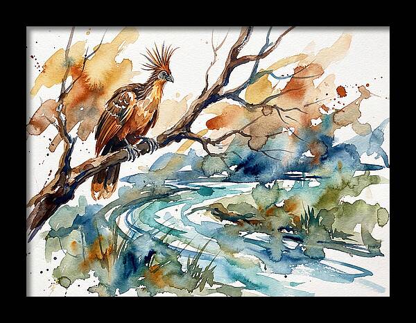 Hoatzin Perched By The Water