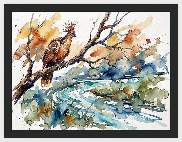 Hoatzin Perched By The Water