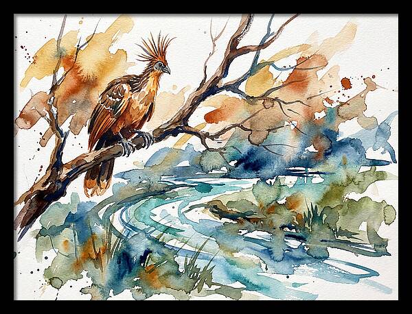 Hoatzin Perched By The Water