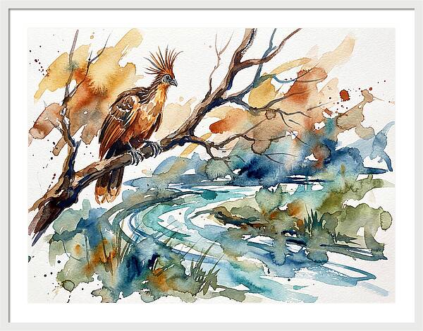 Hoatzin Perched By The Water