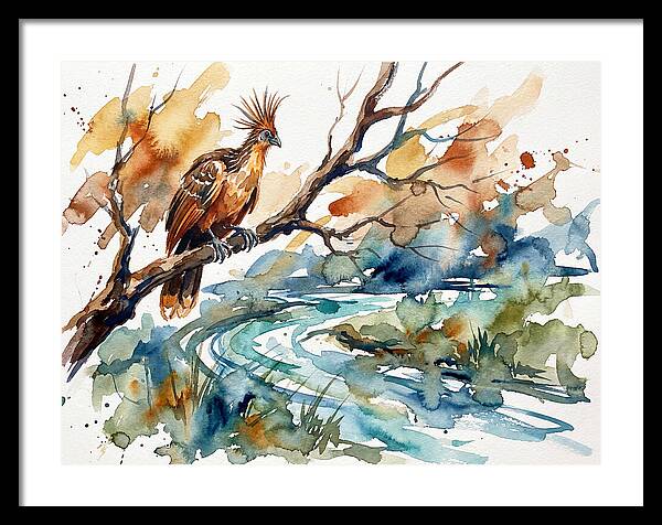 Hoatzin Perched By The Water