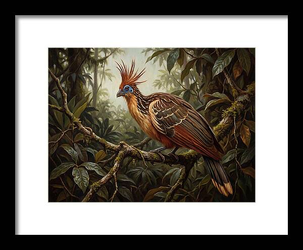 Hoatzin Perched In Lush Jungle