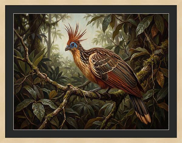 Hoatzin Perched In Lush Jungle