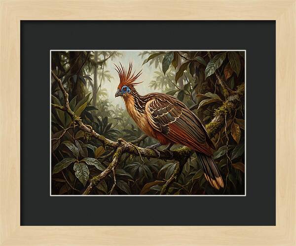 Hoatzin Perched In Lush Jungle