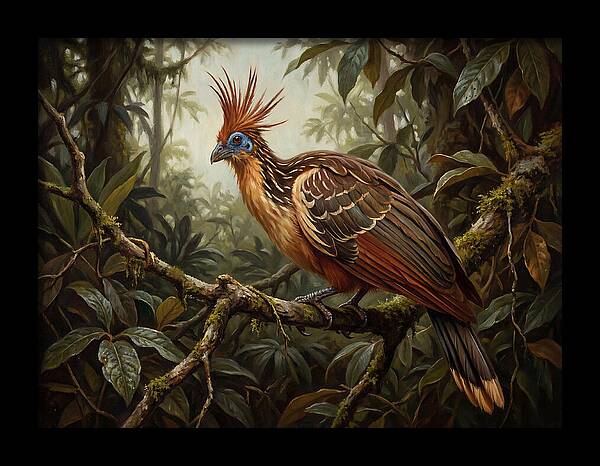 Hoatzin Perched In Lush Jungle