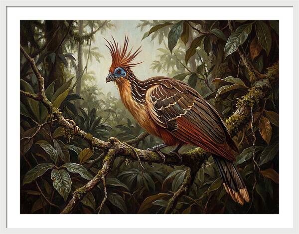 Hoatzin Perched In Lush Jungle