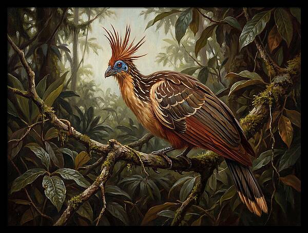 Hoatzin Perched In Lush Jungle