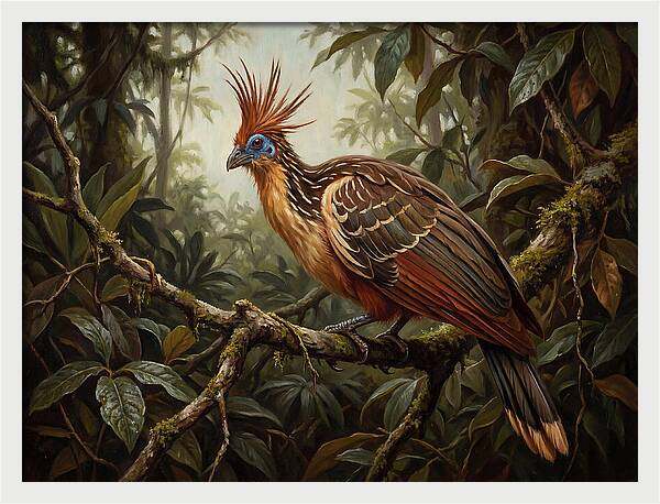 Hoatzin Perched In Lush Jungle