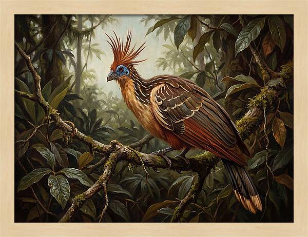 Hoatzin Perched In Lush Jungle