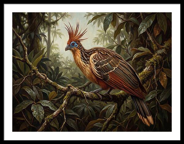 Hoatzin Perched In Lush Jungle