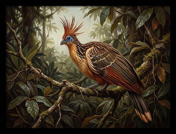 Hoatzin Perched In Lush Jungle