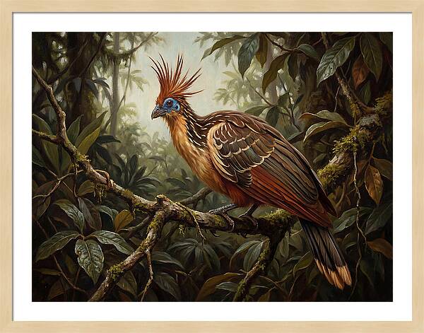 Hoatzin Perched In Lush Jungle
