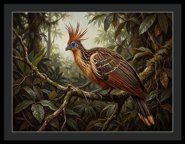 Hoatzin Perched In Lush Jungle