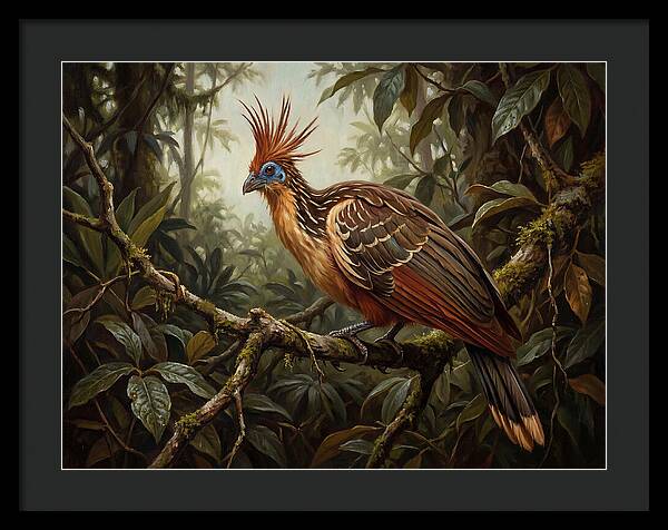 Hoatzin Perched In Lush Jungle