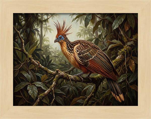 Hoatzin Perched In Lush Jungle