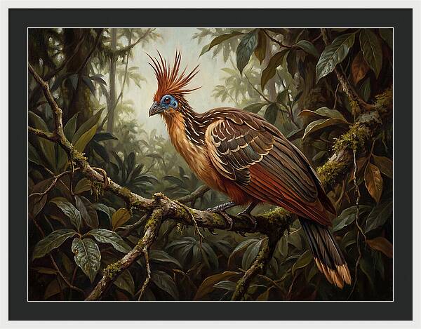 Hoatzin Perched In Lush Jungle