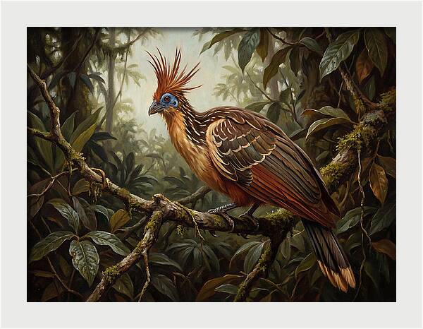 Hoatzin Perched In Lush Jungle