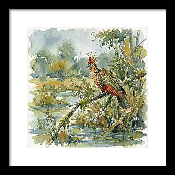 Hoatzin Perched In Nature