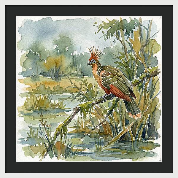 Hoatzin Perched In Nature