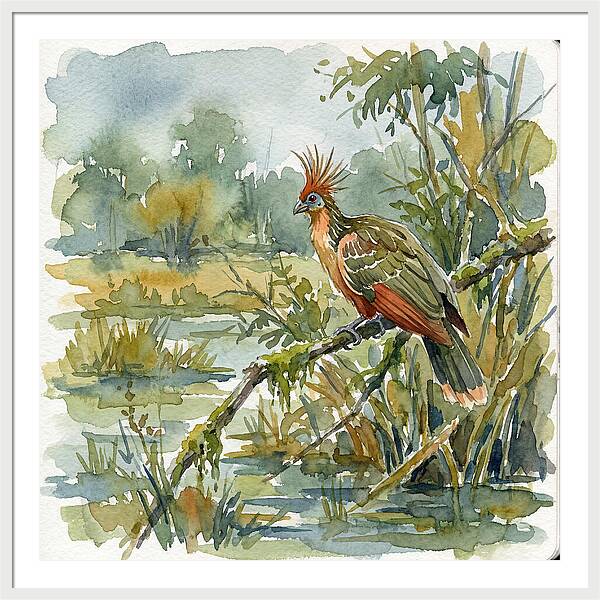Hoatzin Perched In Nature
