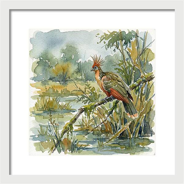 Hoatzin Perched In Nature