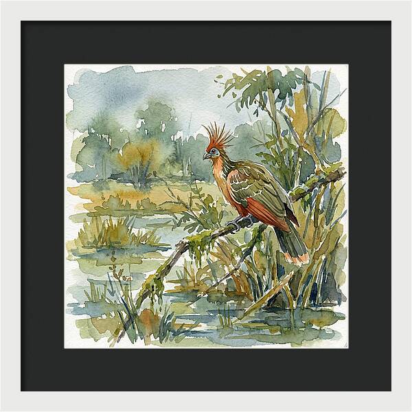 Hoatzin Perched In Nature