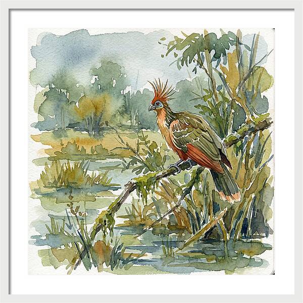 Hoatzin Perched In Nature
